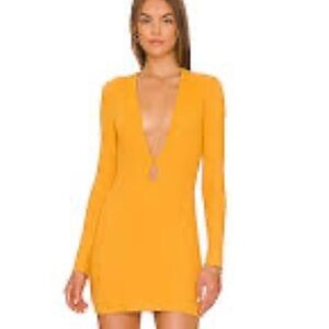 Camila Coelho Mustard Long Sleeve Dress #196